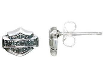 Harley-Davidson® Bar & Shield Sterlingsilber-Ohrstecker
