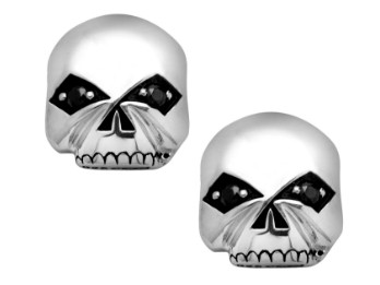 Harley-Davidson® Ohrringe Black Skull G Drop Silber