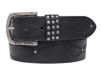 Harley-Davidson® Damen-Gürtel mit Prägung und Gliederung