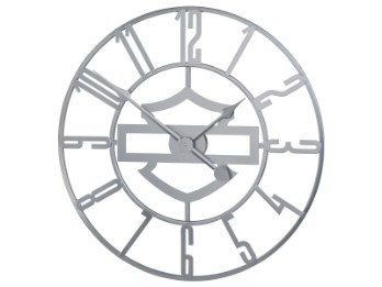 Harley-Davidson® Silhouette B&S Open Face Metal Clock
