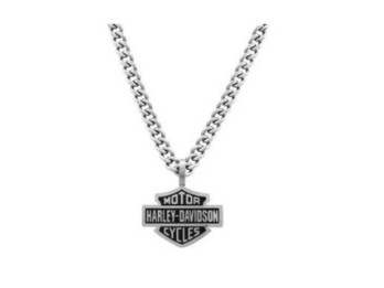 Harley-Davidson® Herren Bar & Shield Curve Link Halskette Edelstahl