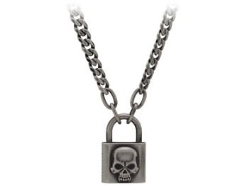 Harley-Davidson® Herrenhalskette "Deadlock Padlock Skull"