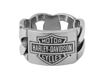 Harley-Davidson® Herrenring Bar & Shield ID Kette Stahl