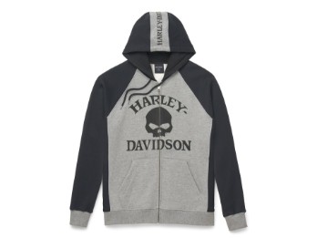 Harley-Davidson® Pullover "Willie G" Skull Colorblock Zip-Up Hoodie"