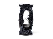 Fledermaus Sanduhr Halloween Deko aus Harz Glas und Sand 19 cm