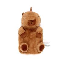 Wärmflasche Capybara 650ml Plüsch Hülle Kuscheltier Bettflasche mit Bezug