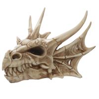 Puckator Drachenschädel Dekoration Figur aus Harz 25 cm Fantasy Totenkopf Deko