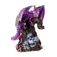 Dark Legends Amethystdrache LED Dekofigur Hüter der Todespforte Harz Kunststoff Lila 24,5cm