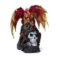 Dark Legends Rubindrache LED Dekoration Hüter der Todespforte Harz Figur Rot 24cm