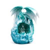 Dark Legends Drachen Figur Eisdrache mit LED Kristallhöhle Deko Harz 20cm