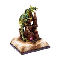 Dark Legends Erddrache LED Dekoration magische Burg Farbwechsel Harz Kunststoff 20cm