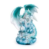 Dark Legends Drache LED Deko mit Kristallquarz Figur aus Harz Kunststoff 20.5 cm