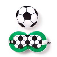 Nackenkissen Nackenhörnchen Reisekissen Augenmaske Plüsch Fußball Relaxeazzz
