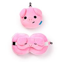 Nackenkissen Nackenhörnchen Reisekissen Augenmaske Plüsch Oscar das Schwein