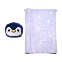 Reisekissen & Decke Plüsch Adoramals Nico der Pinguin 2-in-1 Plush Blankeazzz