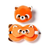 Nackenkissen Nackenhörnchen Reisekissen Augenmaske Roter Panda Relaxeazzz