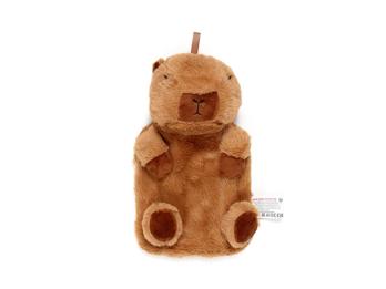Wärmflasche Capybara 650ml Plüsch Hülle Kuscheltier Bettflasche mit Bezug
