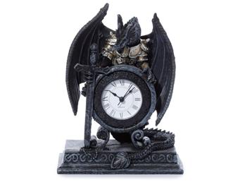 Tischuhr Kaminuhr Drache in Rüstung