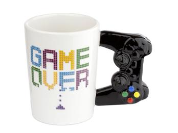 Tasse GAME OVER Gamecontroller geformter Henkel 400 ml
