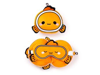 Schlafmaske Reisekissen für Kinder Plüsch Adoramals Finley the Clownfish Relaxeazzz