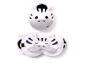 Nackenkissen Nackenhörnchen Reisekissen Augenmaske Plüsch Bali Zebra Relaxeazzz