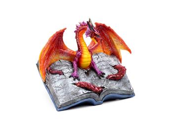 Dark Legends Drachenfigur Harz Geschichte des Feuerdrachens Deko 18 cm