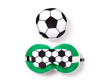 Nackenkissen Nackenhörnchen Reisekissen Augenmaske Plüsch Fußball Relaxeazzz