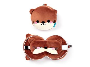 Nackenkissen Nackenhörnchen Reisekissen Augenmaske Plüsch Henry Otter Relaxeazzz