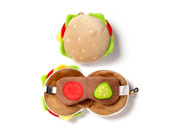 Reisekissen Augenmaske Fast Food Burger Plüsch Relaxeazzz
