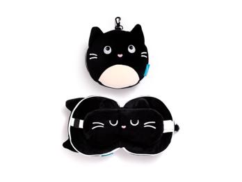 Reisekissen Augenmaske Feline Fine Katze Plüsch Relaxeazzz