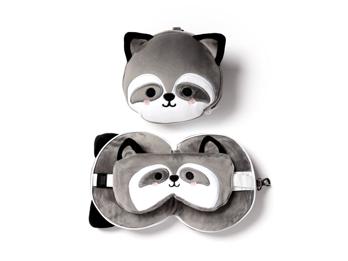 Reisekissen Augenmaske Waschbär Relaxeazzz