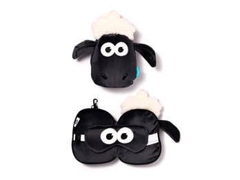 Nackenkissen Nackenhörnchen Reisekissen Shaun das Schaf Augenmaske Plüsch