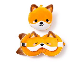 Nackenkissen Nackenhörnchen Reisekissen Augenmaske Plüsch Finnick Fuchs
