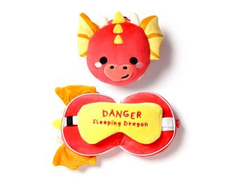 Nackenkissen Nackenhörnchen Reisekissen Schlafmaske Plüsch Adoramagics Drache