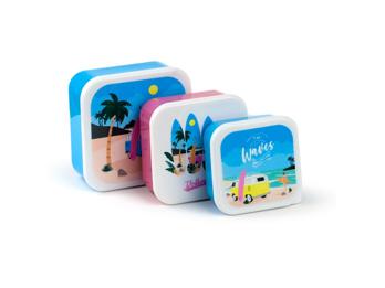 Brotdosen Volkswagen VW T1 Bulli Waves Lunchboxen 3er Set M/L/XL