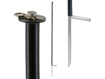 Unterstützungspfahl für Weidezaunnetze, 145cm, Ø14mm,verzinkt, VPE 4Stück