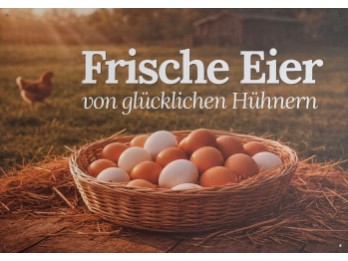 Werbeschild "Frische Eier" 59X42cm