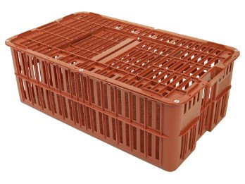 Geflügeltransportkasten PVC rotbraun 84x49,5x29,5 cm