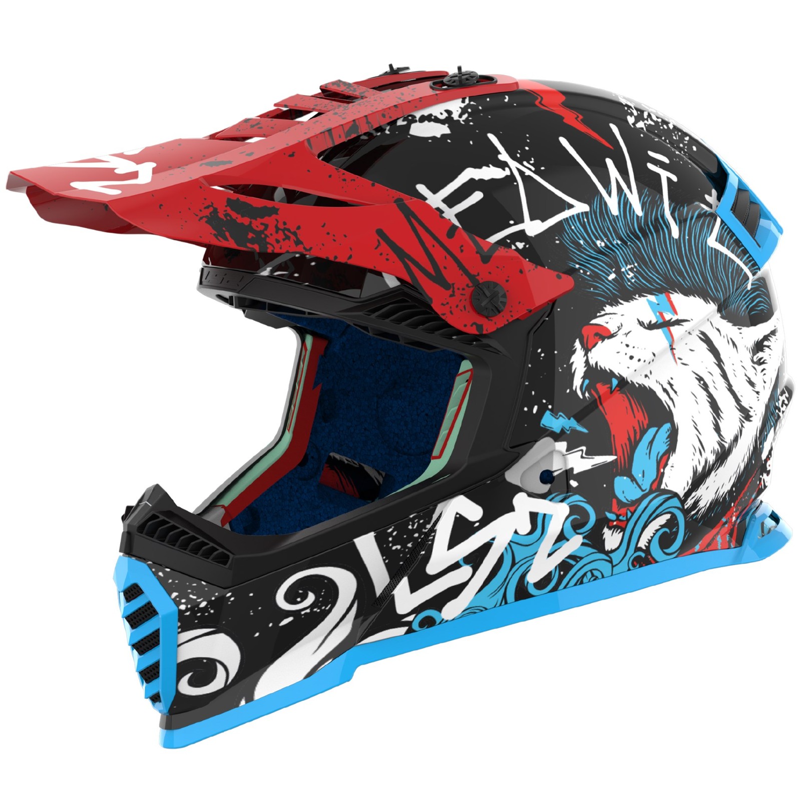 Casco Motocross Per Bambini LS2 MX 437J II Fast Evo 2 - Materiale KPA, Leggero (1050g), Taglie S/M/L, Omologato ECE 22.06