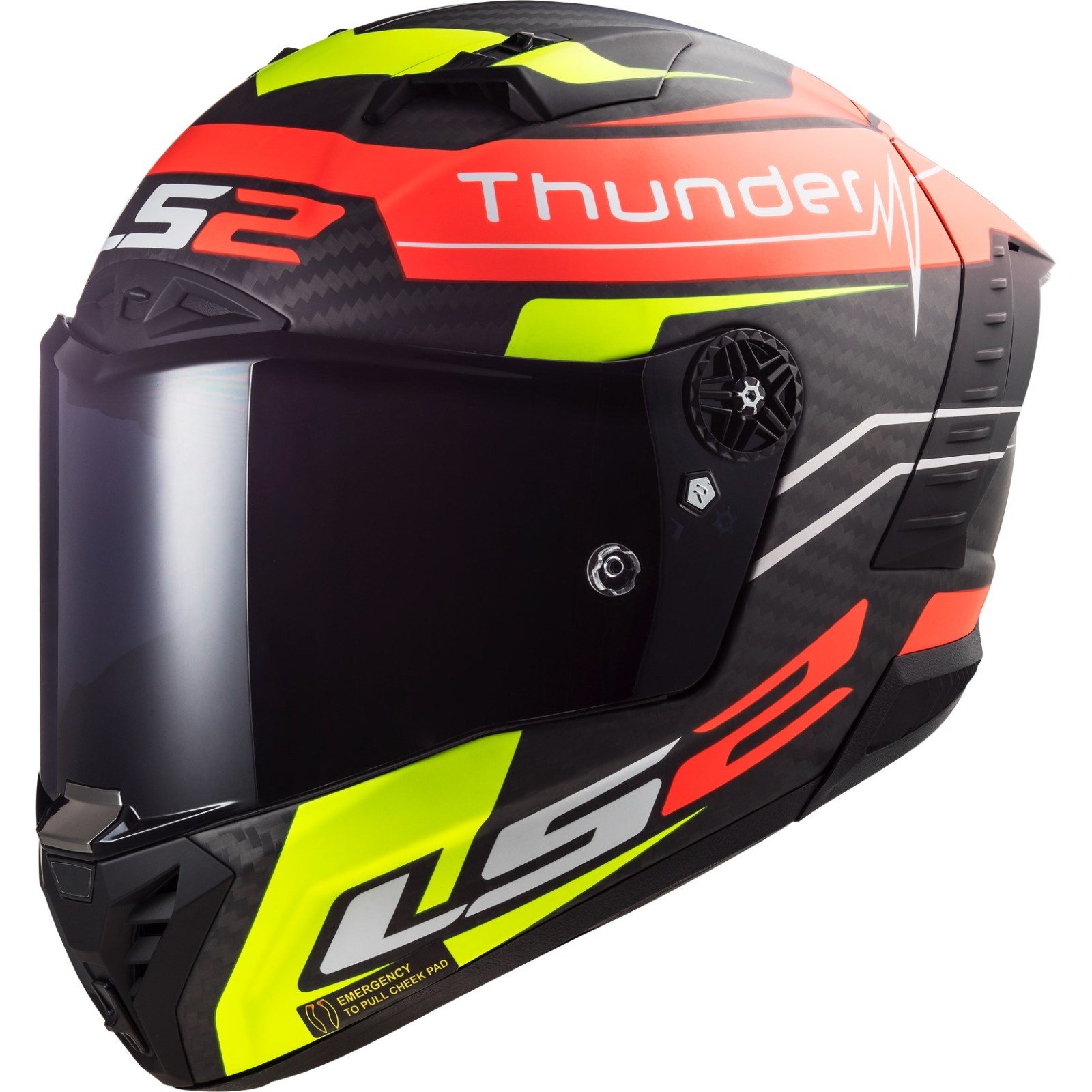 Helm LS2 FF805 Thunder C Plus Black Attack Carbonhelm