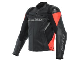 Motorradjacke Dainese Racing 4 Leather Jacket black fluo red
