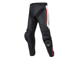 Motorradhose Dainese Misano Leather Pants black red fluo white