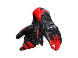Fiero Metal Gloves Motorradhandschuhe black red lava red