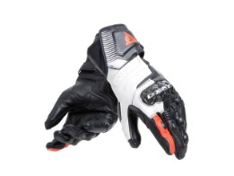 Luvas de motocicleta Dainese Carbon 4 Long Lady Gloves preto branco fluo vermelho