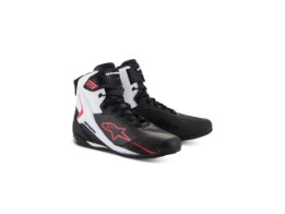 Faster 4 Shoes black white red kurze Motorradschuhe