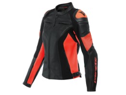 Motorradjacke Dainese Racing 4 Lady Leather Jacket black fluo red