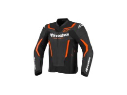GP Force V2 Leather Jacket Motorradjacke black red fluo