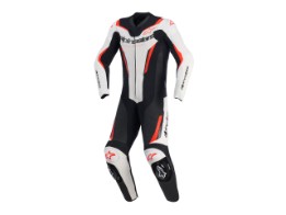 Lederkombi Alpinestars GP Force V2 1PC Suit Einteiler white black red fluo