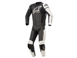 Alpinestars GP Force Phantom 2PC Suit todelt svart hvit metallisk grå skinndress