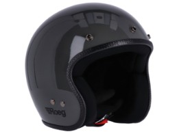 Jett Solid Slate Grey Gloss Open Face Helm Jethelm Motorradhelm